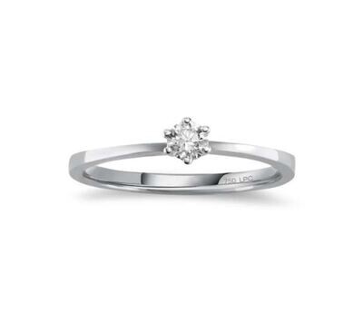 Solitär Ring mit Brillant Weissgold 750