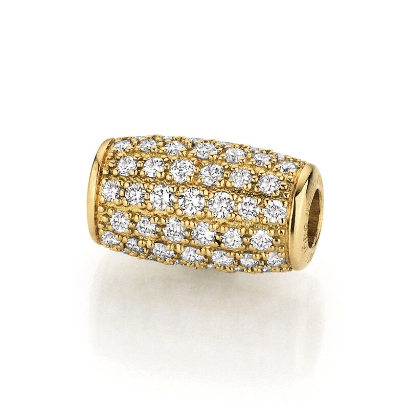 Verschluss Tönnchen / Walze (Pavé) in Gelbgold 750 mit 78 Brillanten