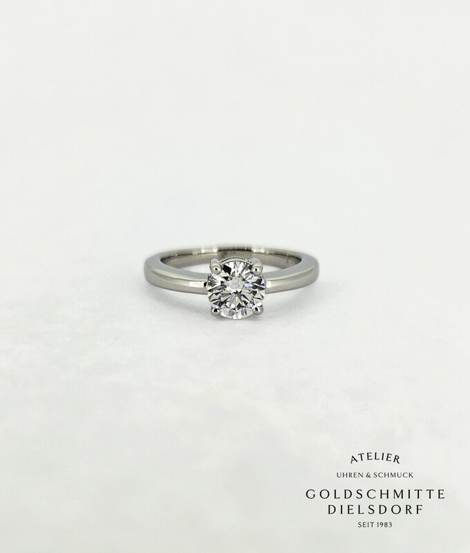 Solitär Ring mit Brillant Weissgold 750