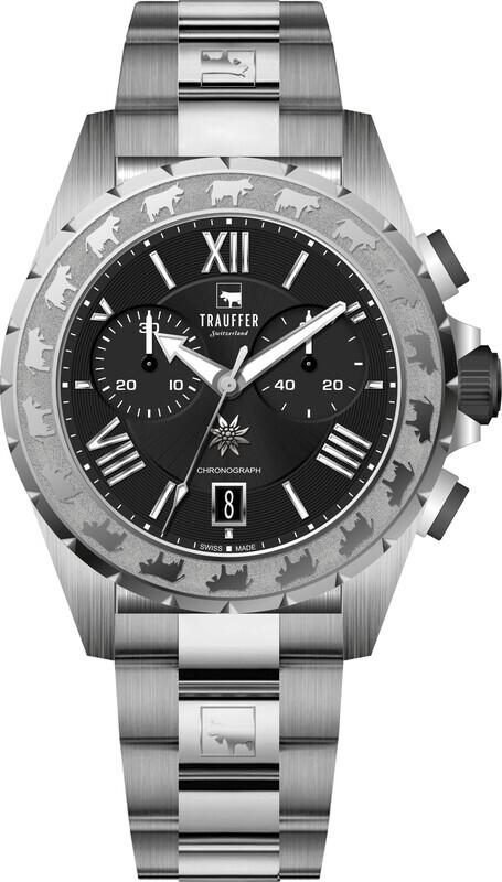 Trauffer Chrono Alpenaufzug Herren Edelstahl Trauffer Chrono Alpenaufzug Herren Edelstahl