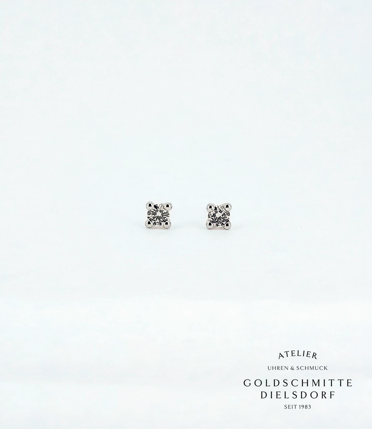 Solitär - Ohrstecker mit 2 Brillanten Weissgold 750