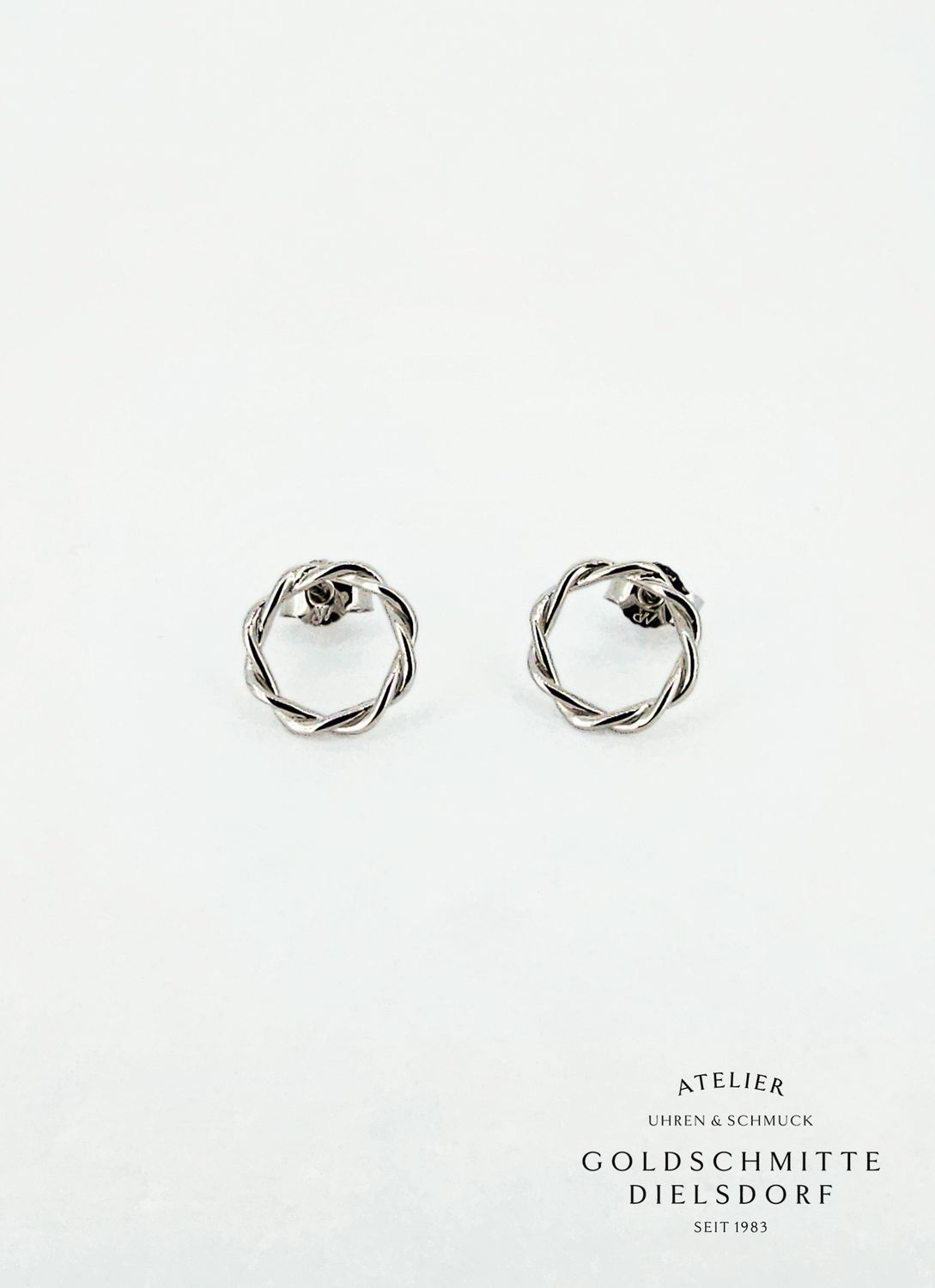 Ohrstecker in Kordelmuster Silber 925