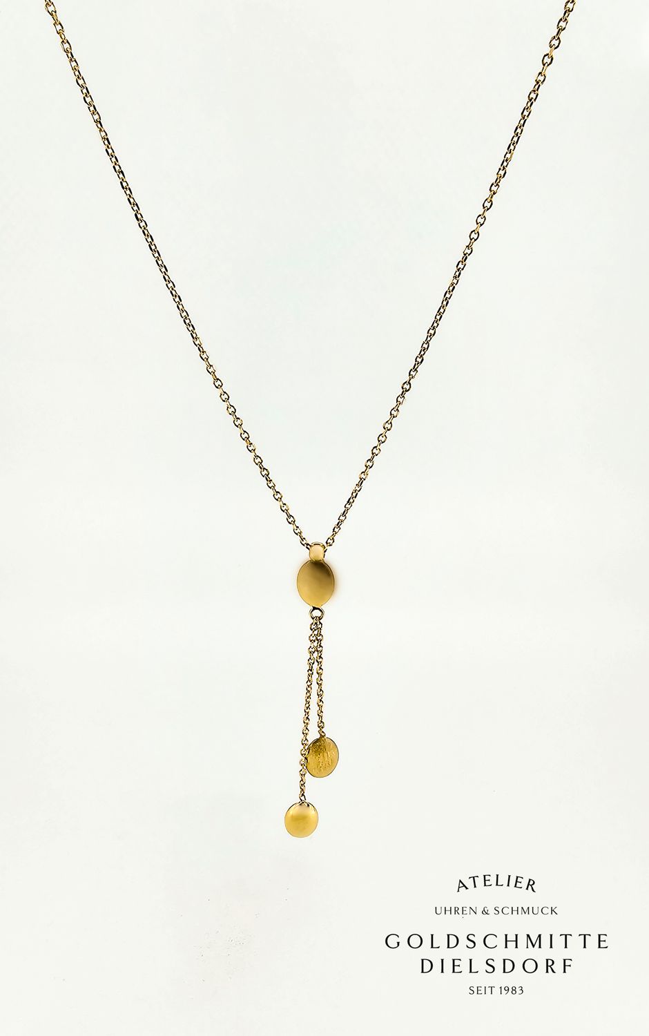 Collier Rundanker mit integriertem Anhänger Gelbgold 750