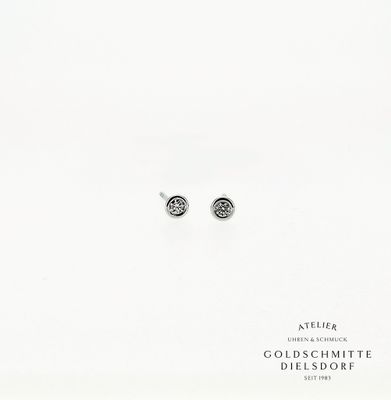 Solitär - Ohrstecker mit 2 Brillanten Weissgold 750