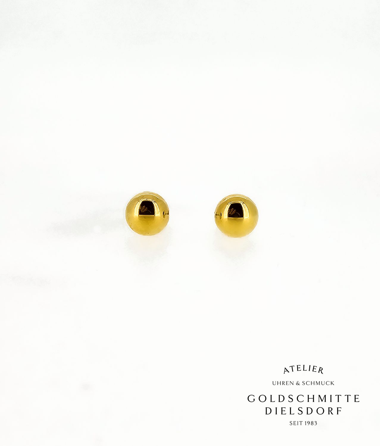 Ohrstecker Halbkugeln 8mm in Gelbgold 750