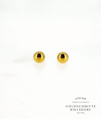 Ohrstecker Halbkugeln 8mm in Gelbgold 750
