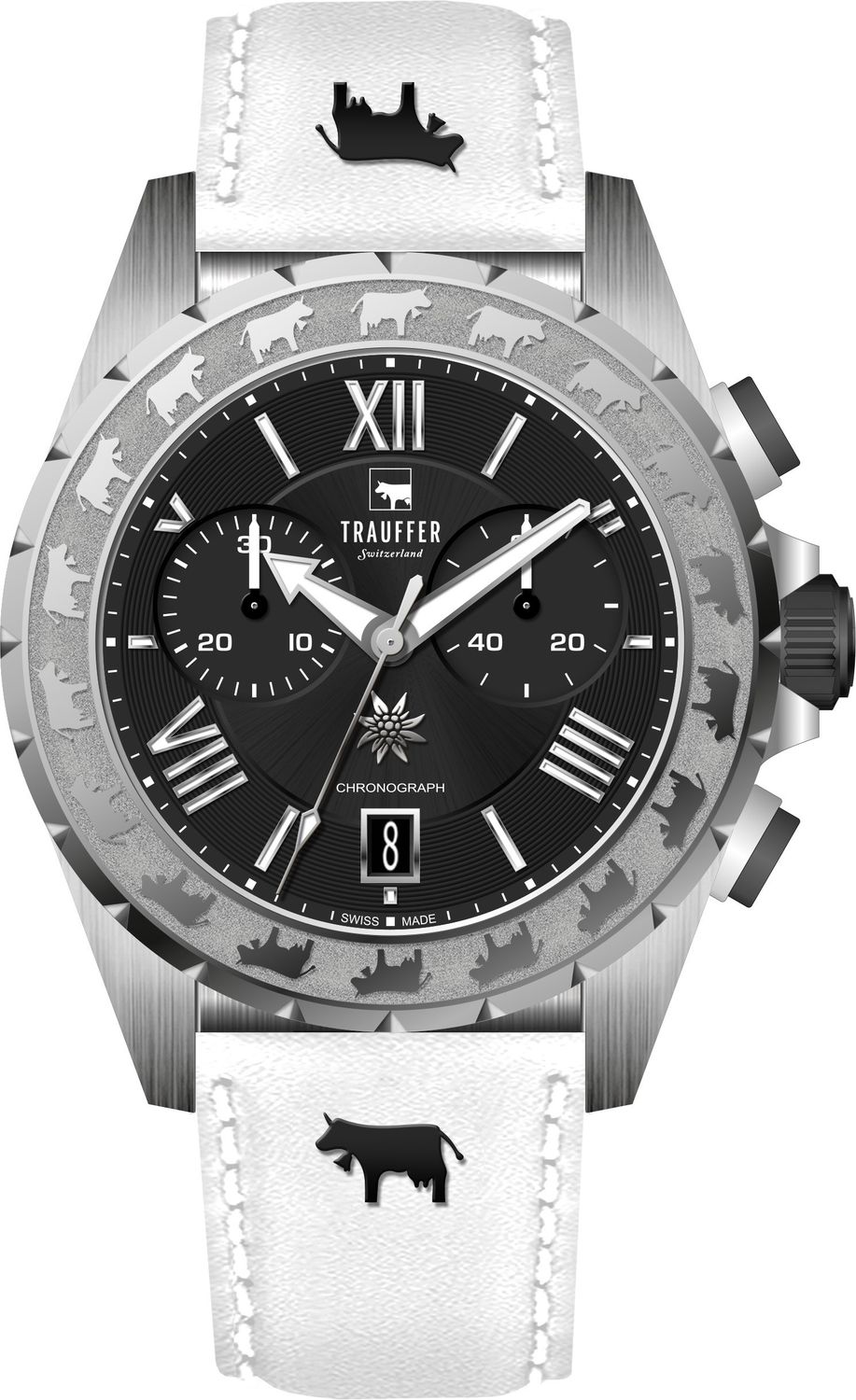 Trauffer Chrono Alpenaufzug Herren mit Lederband Trauffer Chrono Alpenaufzug Herren mit Lederband