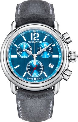 Aerowatch 1942 Chrono Leder grau Ø 44mm