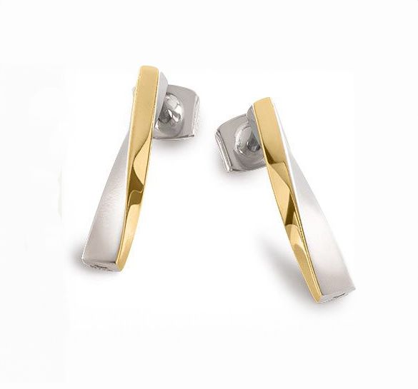 Titan Ohrstecker länglich goldplattiert