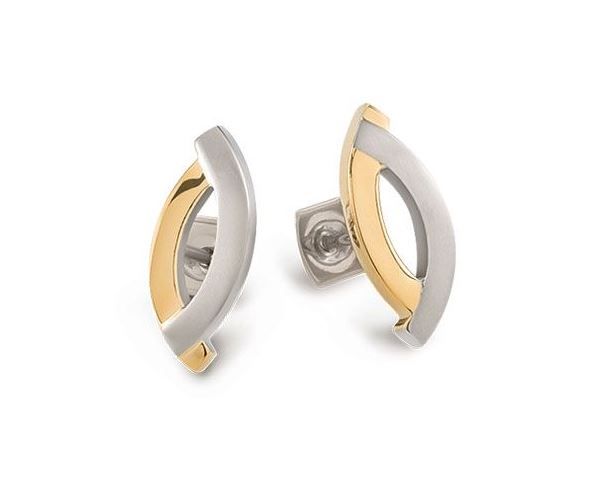 Titan Ohrstecker Navetten Form goldplattiert