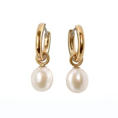 Titan Creolen Goldplattiert mit SWP Einhänger Titan Creolen Goldplattiert mit SWP Einhänger