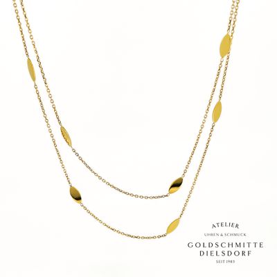 Halskette mit 2 Rängen in Gelbgold 750