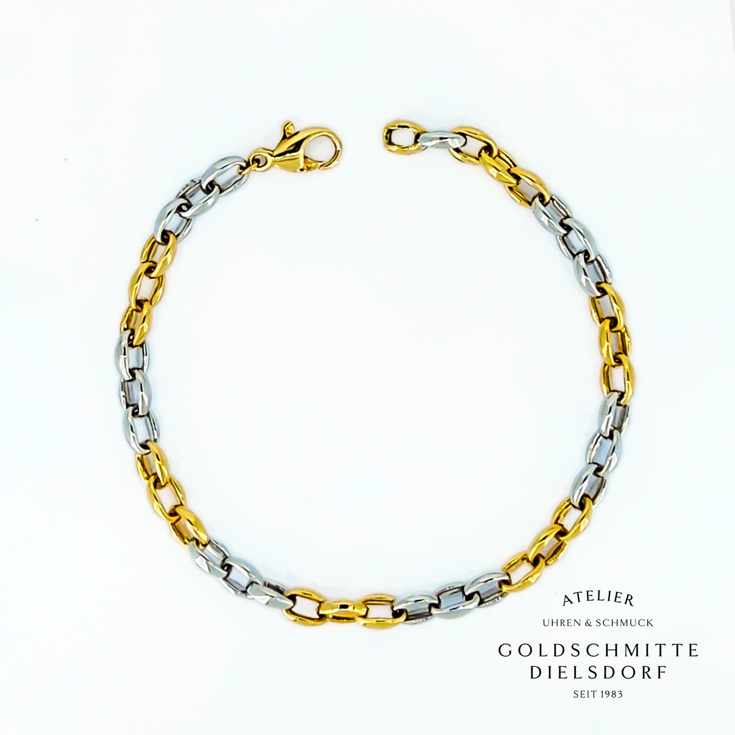 Armband bicolor Gelbgold / Weissgold 750