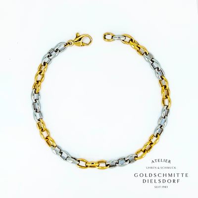 Armband bicolor Gelbgold / Weissgold 750