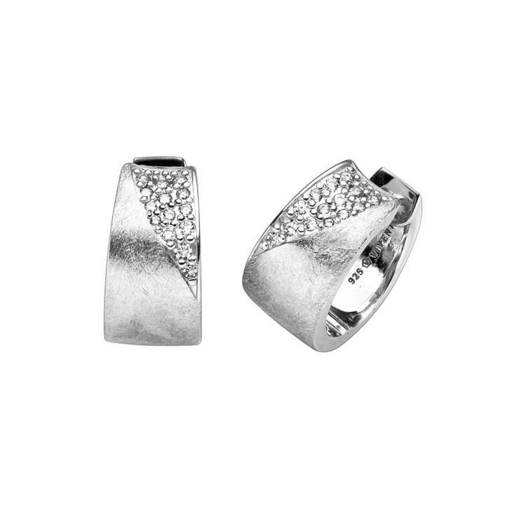 Creolen Silber 925 mit 28 Zirkonia