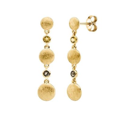 Ohrhänger Silber 925 vergoldet mit Citrin und Rauchquarz Ohrhänger Silber 925 vergoldet mit Citrin und Rauchquarz