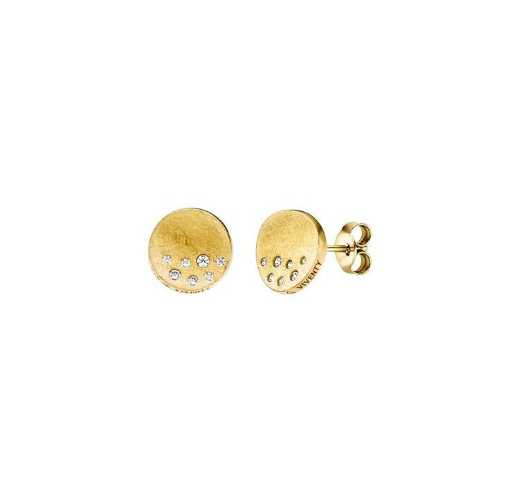 Ohrstecker Silber 925 vergoldet mit 28 Zirkonia Silber 925