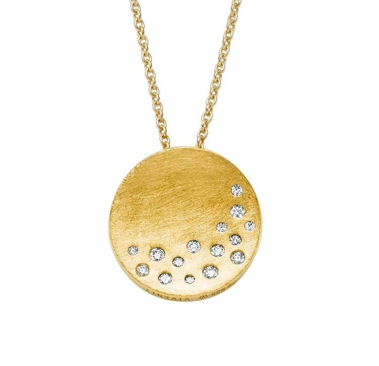 Anhänger mit Halskette Silber 925 vergoldet mit 18 Zirkonia