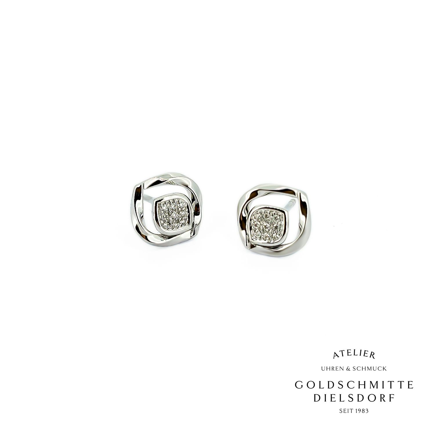 Ohrstecker mit Brillanten in Weissgold 750