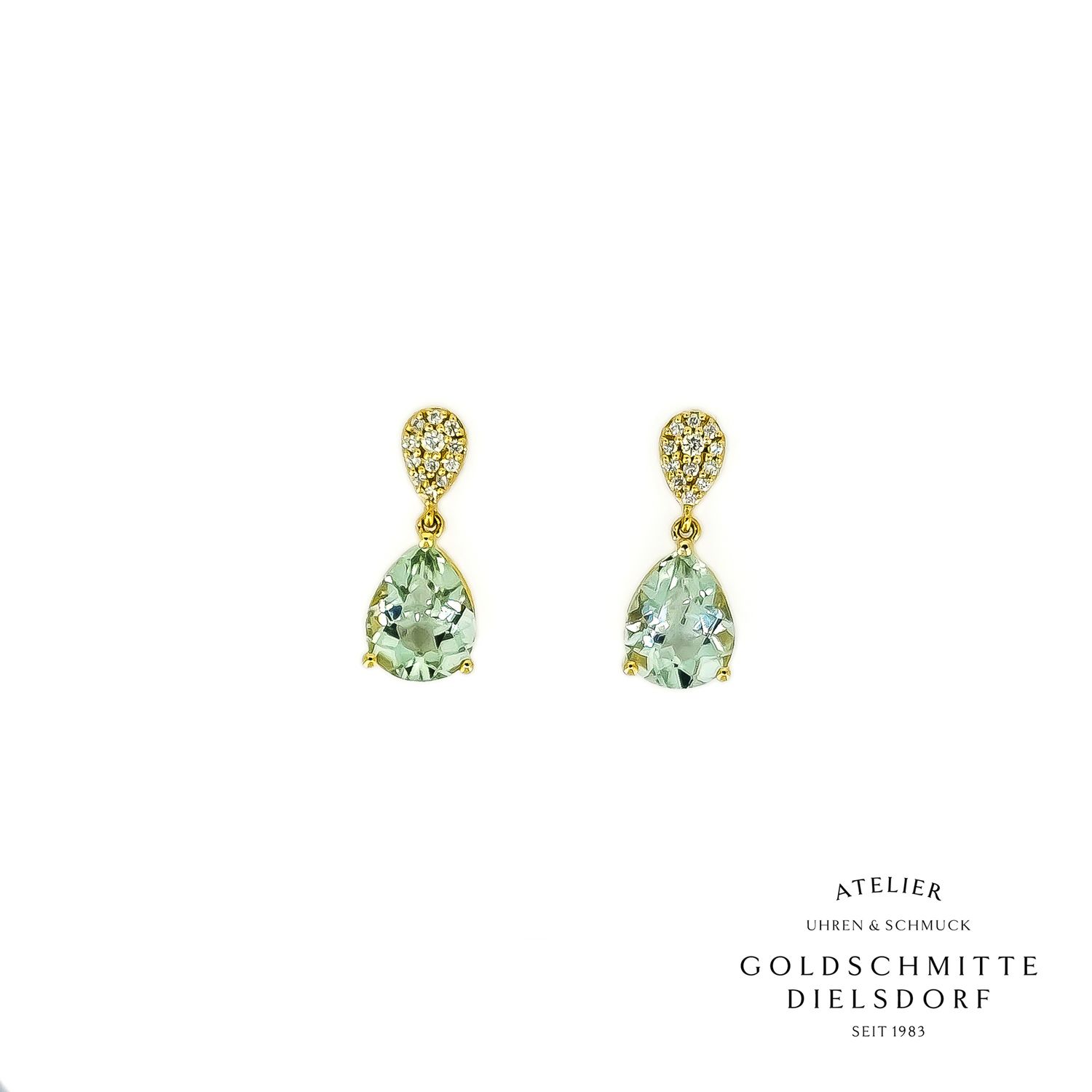 Ohrhänger mit Amethyst in Gelbgold 750