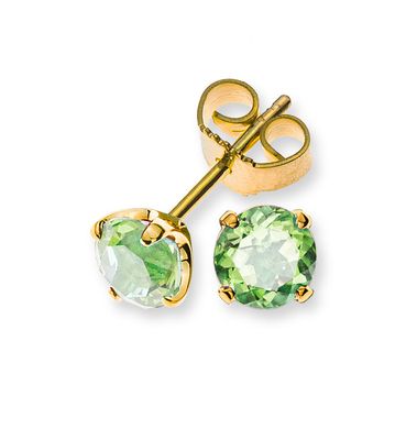 Solitär - Ohrstecker mit 2 Peridot Gelbgold 750