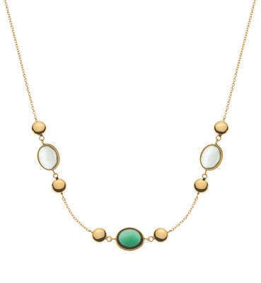 Farbstein Collier in Gelbgold 750