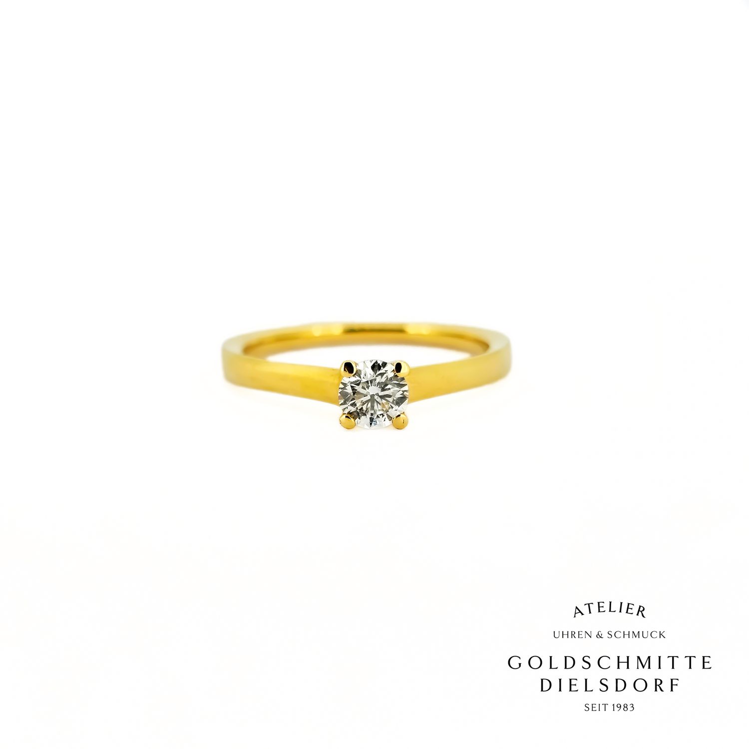 Solitär Ring mit Brillant Gelbgold 750
