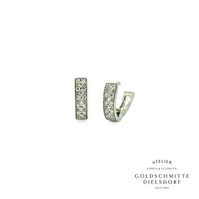 Scharnier Creolen Weissgold 750 mit 34 Brillanten