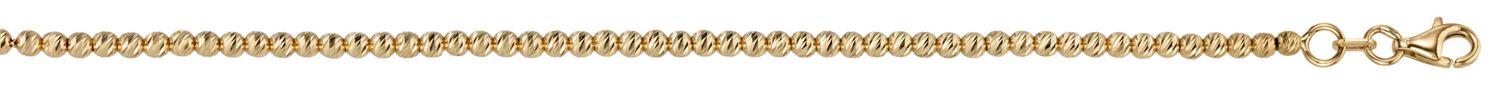 Halskette mit diamantierten Kugeln Gelbgold 750