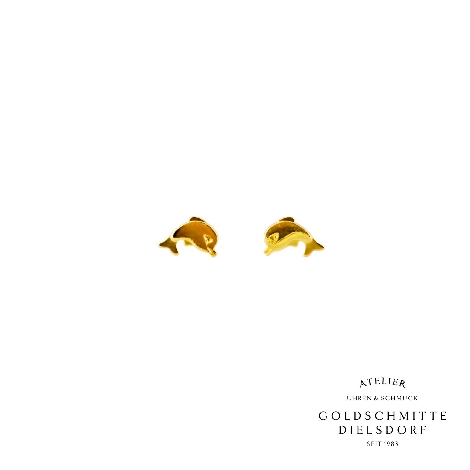 Kinder Ohrstecker DELPHIN Gelbgold 750