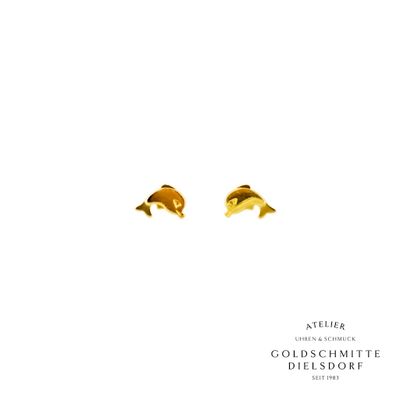 Kinder Ohrstecker DELPHIN Gelbgold 750