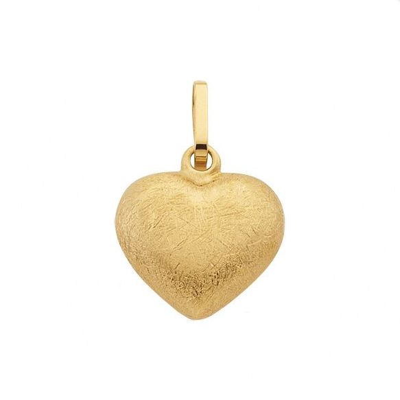 Anhänger HERZ bombiert Gelbgold 750