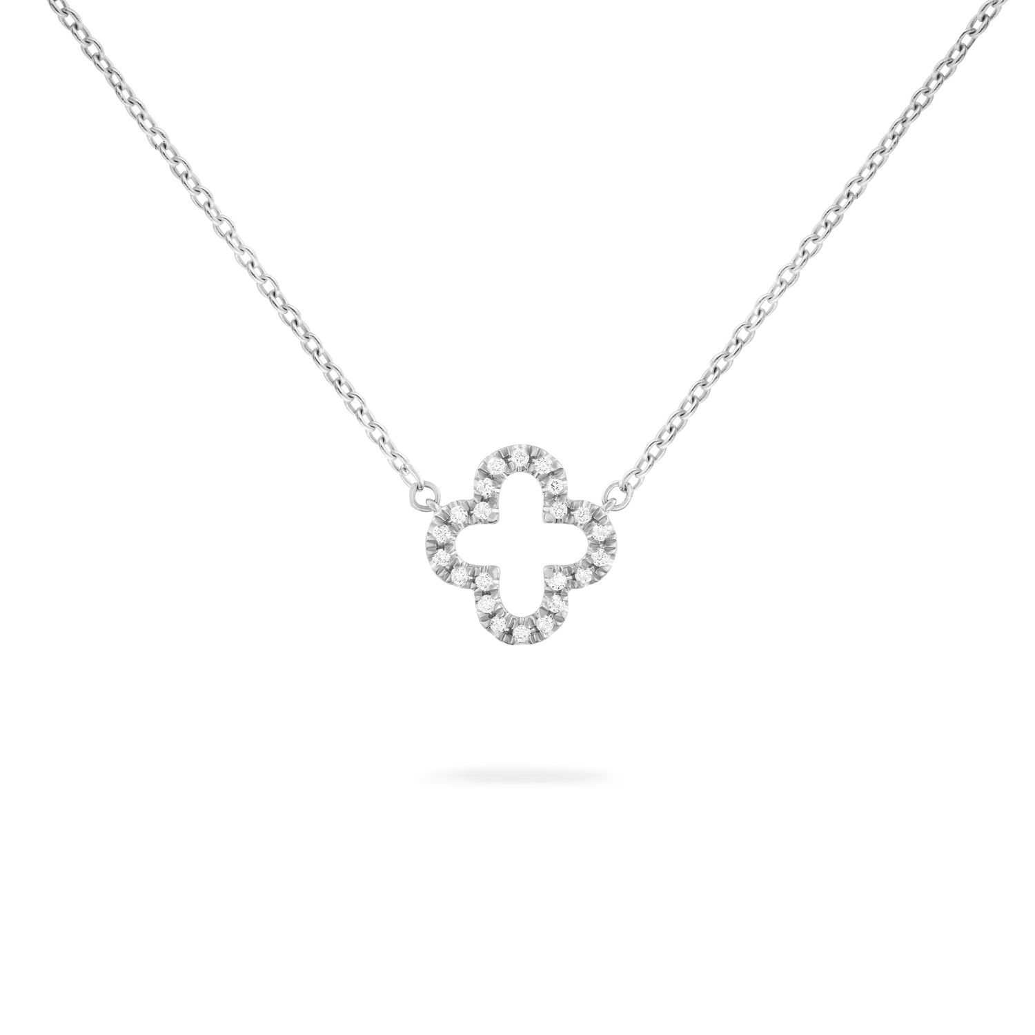 Collier mit Kleeblatt Weissgold 750