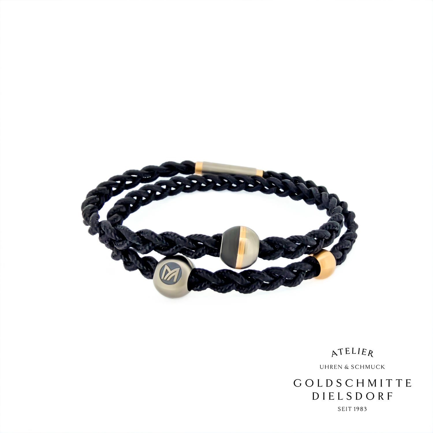 Carbon Armband Titan / Rotgold 750