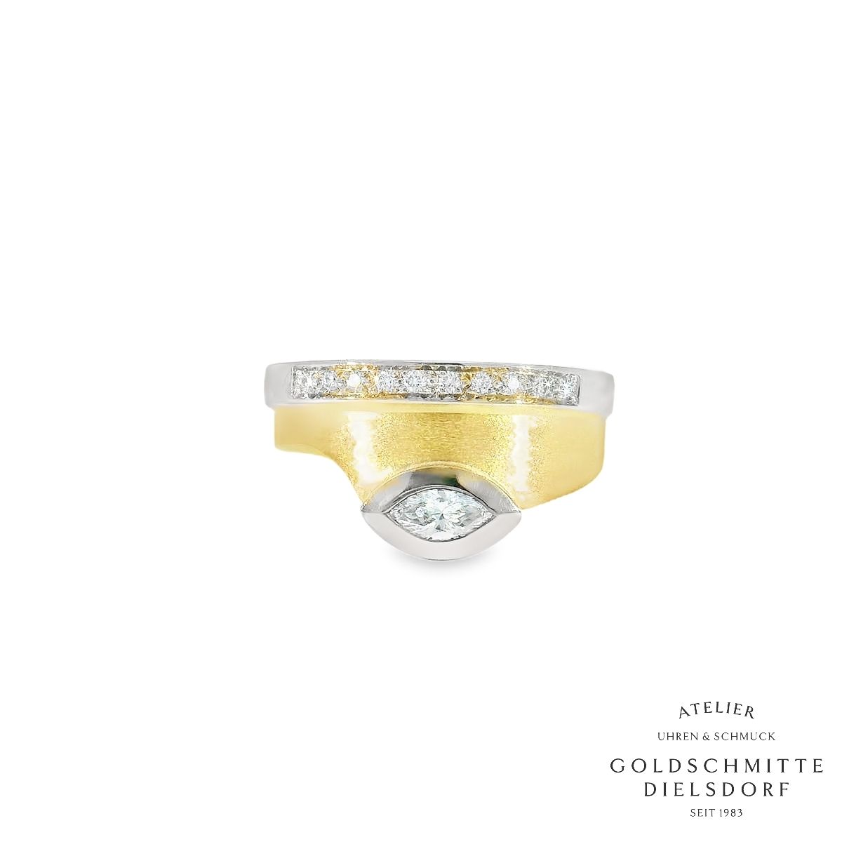 Damenring bicolor GG/WG750 Diamanten