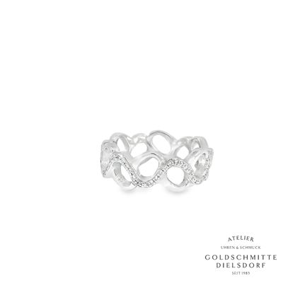 Damenring mit Brillanten in Weissgold 750 Damenring mit Brillanten in Weissgold 750