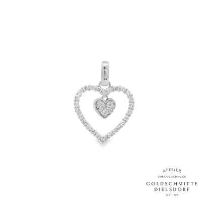 Anhänger HERZ durchbrochen Weissgold 750 Brillanten Anhänger HERZ durchbrochen Weissgold 750 Brillanten