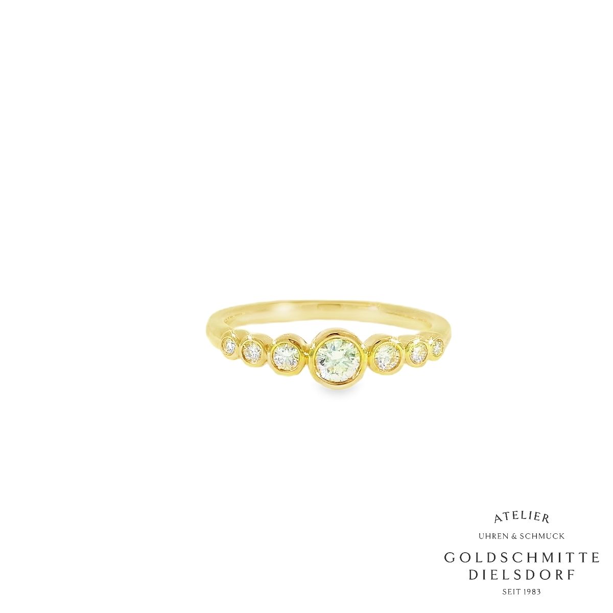 Damenring Rivière mit7 Brillanten in Gelbgold 750 Damenring Rivière mit7 Brillanten in Gelbgold 750