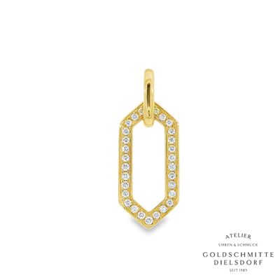 Anhänger in Navetten Form Gelbgold 750 mit Brillanten
