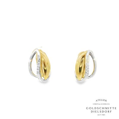 Ohrstecker bicolor mit Brillanten