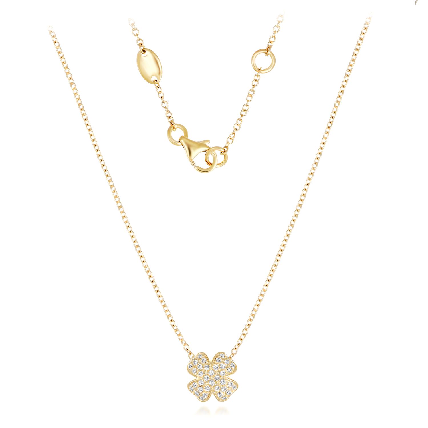 Collitär mit integriertem Kleeblatt in Gelbgold 750 Collitär mit integriertem Kleeblatt in Gelbgold 750