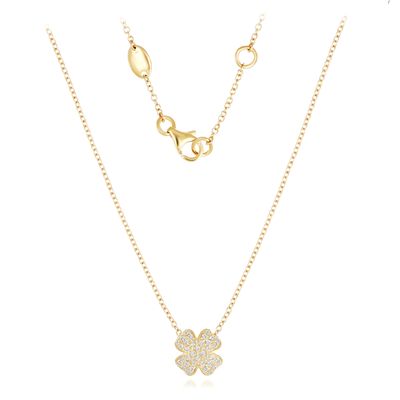 Collitär mit integriertem Kleeblatt in Gelbgold 750