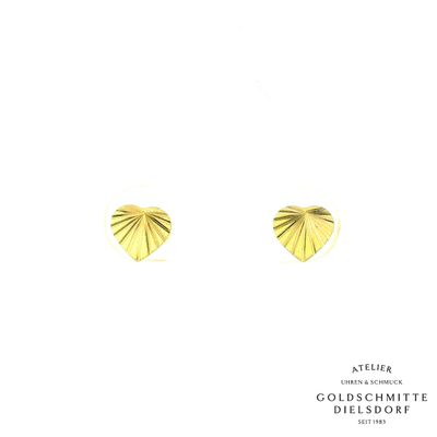 Ohrstecker HERZ Diamantiert Gelbgold 750 Ohrstecker HERZ Diamantiert Gelbgold 750