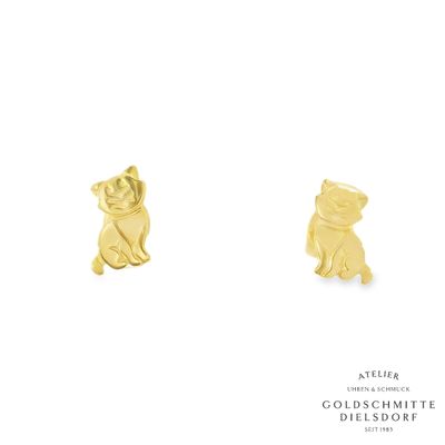 Kinder Ohrstecker KATZE Gelbgold 750
