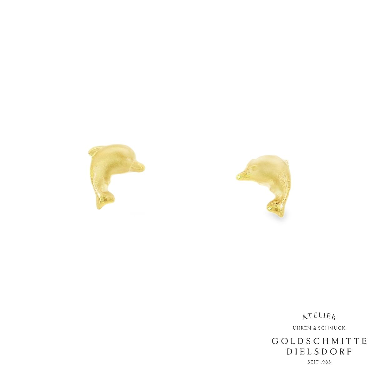 Kinder Ohrstecker DELPHIN Gelbgold 750
