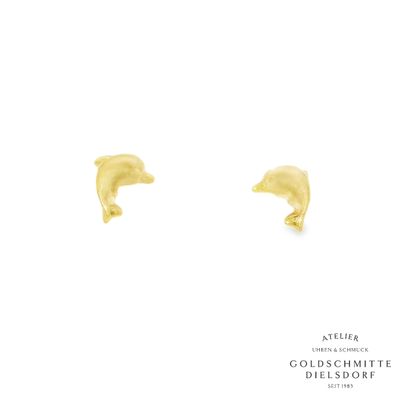 Kinder Ohrstecker DELPHIN Gelbgold 750