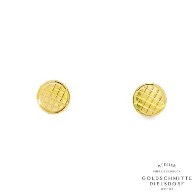 Ohrstecker RUND Gelbgold 750