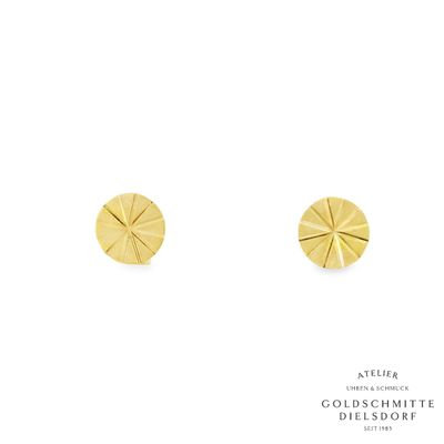 Ohrstecker RUND Gelbgold 750
