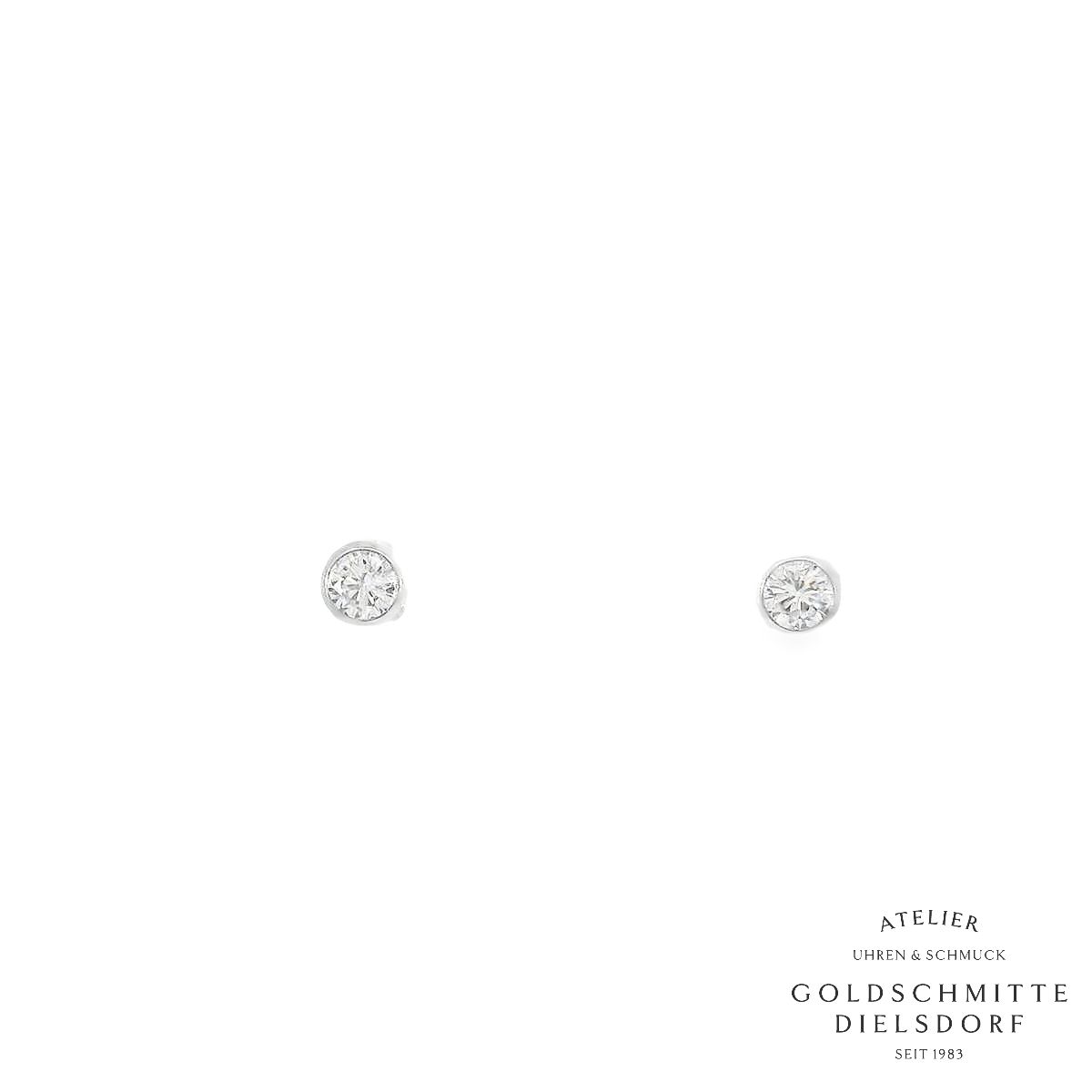 Solitär - Ohrstecker mit 2 Zirkonia Weissgold 750