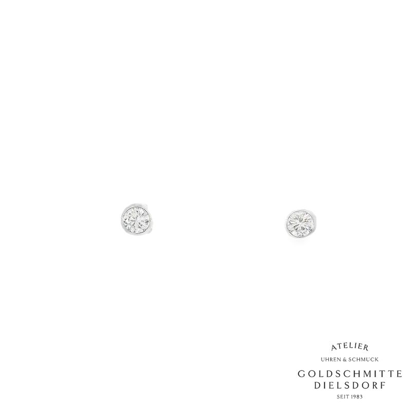 Solitär - Ohrstecker mit 2 Zirkonia Weissgold 750